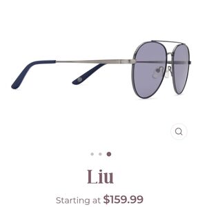NEW Liu Admiral Blue Gunmetal Premium Polymer Acetate Frames Aviator Sunglasses